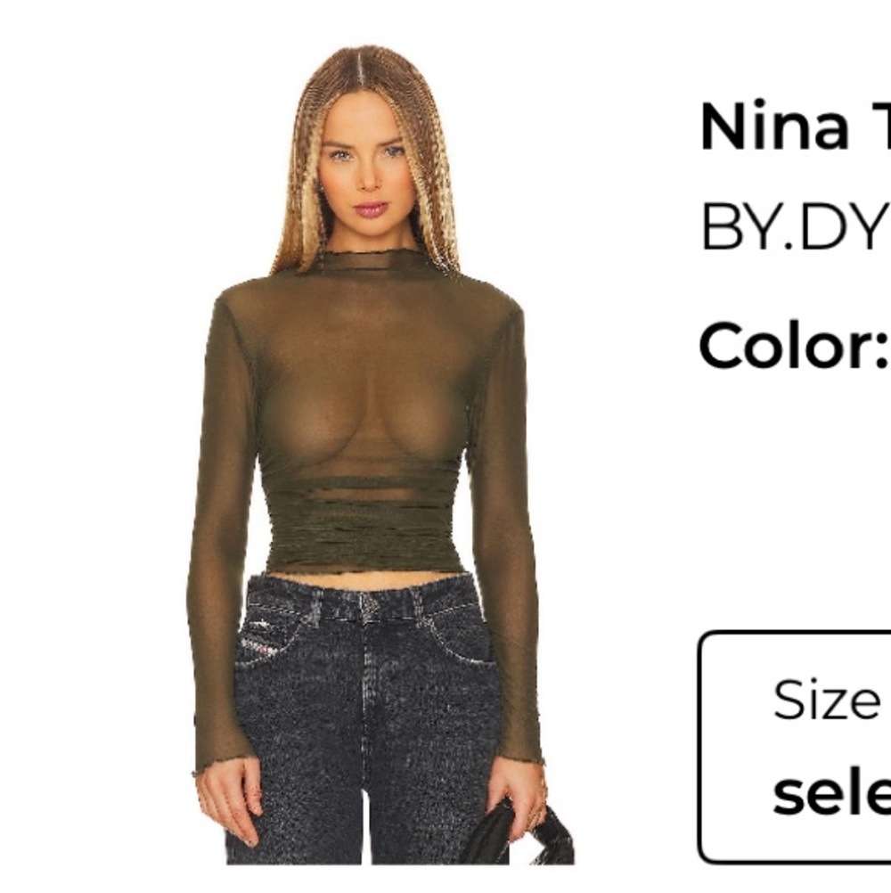 BY.DYLN - Nina top in color olive
